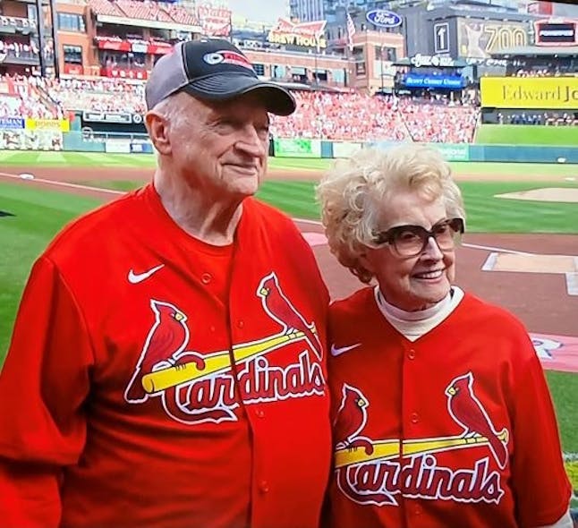Bob Purcell Throws First Pitch at Cardinals Game Modern Tire Dealer
