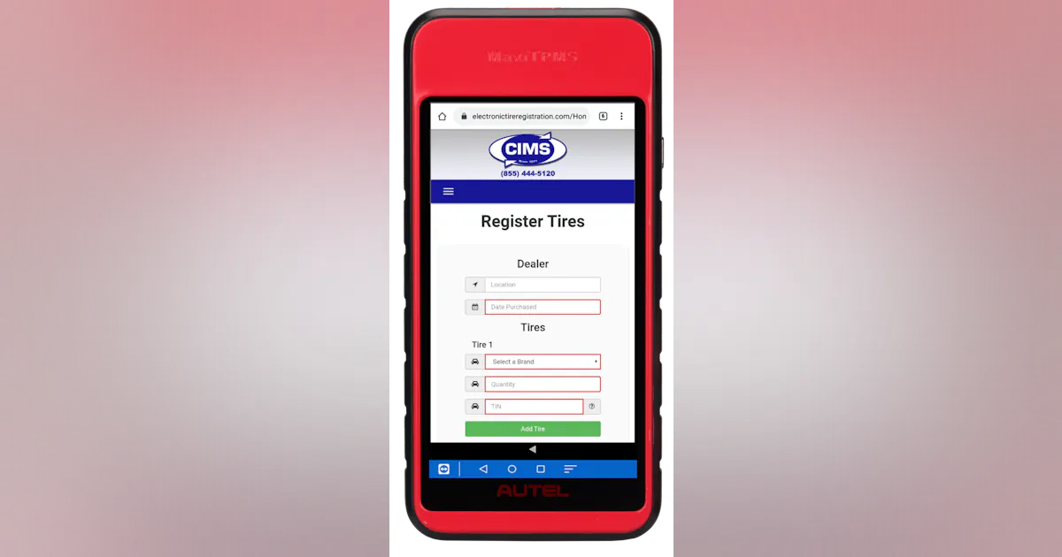 Autel Offers DOT Tire Registration Solution Modern Tire Dealer Autel offers dot tire registration solution modern tire dealer