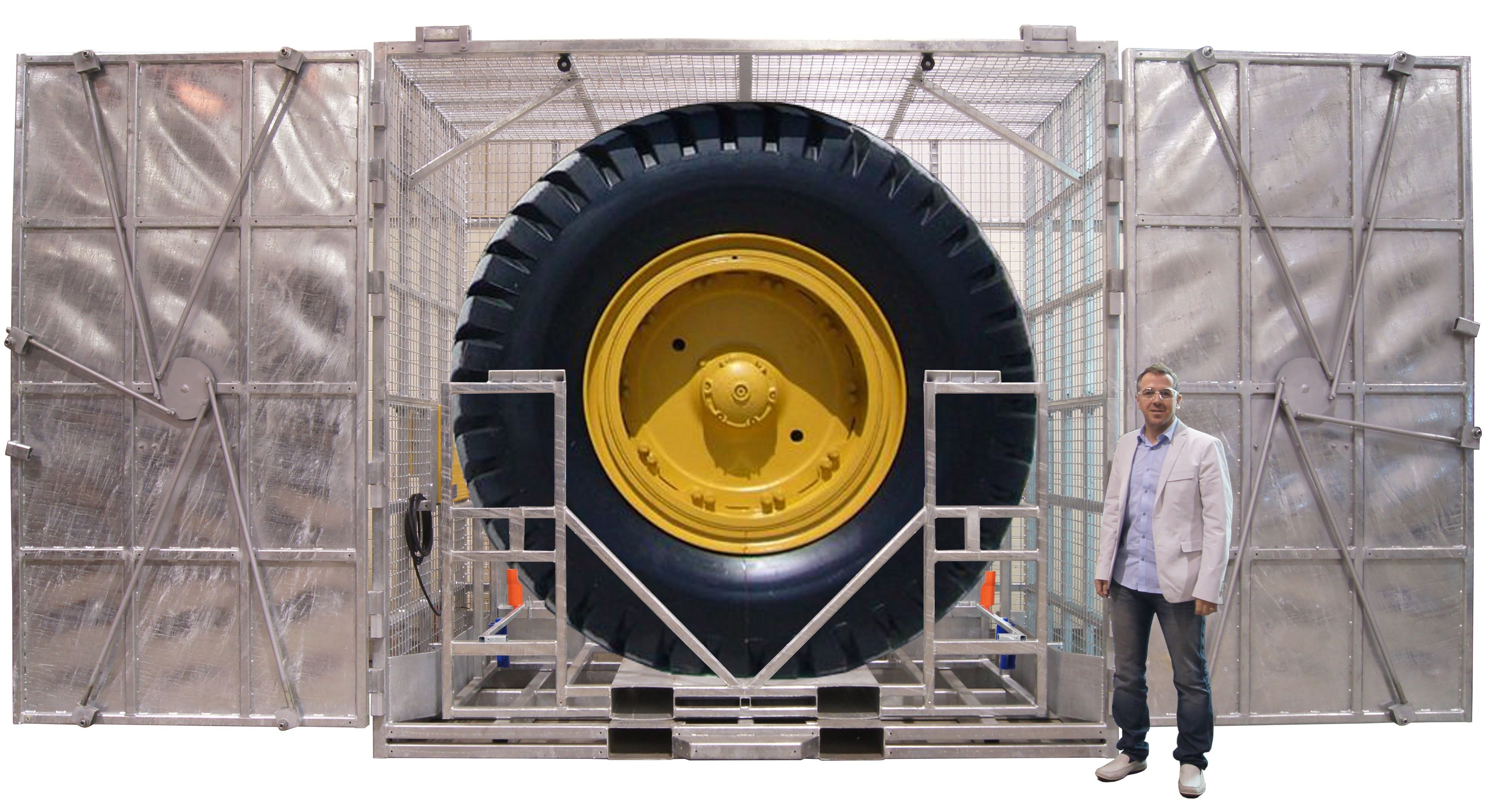 Martins debuts world’s largest tire safety cage 20120604 Modern