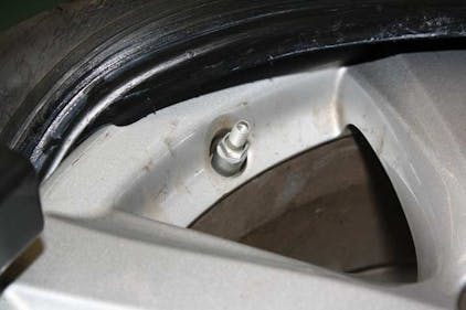 Car tire store air cap missing