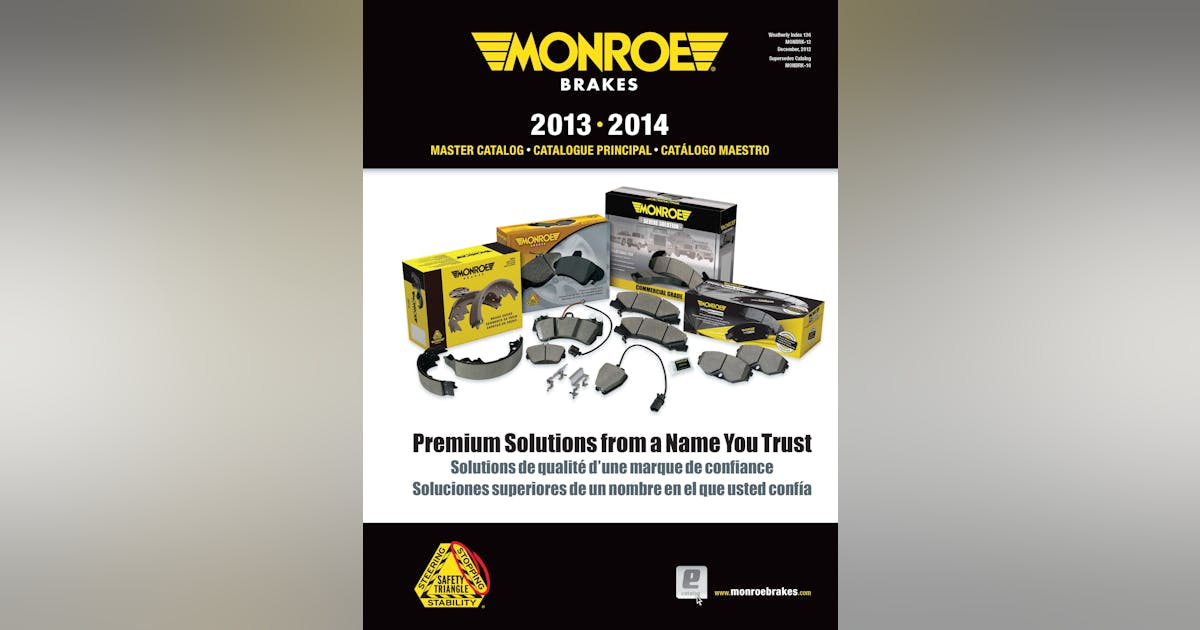 Tenneco releases new Monroe brakes catalog 20131206 Modern Tire