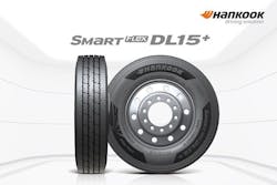 According to Hankook officials, the SmartFlex DL15+ product comes equipped with a bead profile along with a carcass structure to &ldquo;minimize tire deformation and improve overall energy dispersion when under heavy loads.&rdquo;