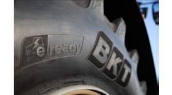 BKT officials say the company&apos;s first E-Ready tire, the AgrimaxFactor, is designed for tillage and transportation applications.