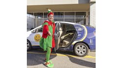 As part of the 12 Days of Kindness campaign, an elf was seen wandering around the Chapel Hill Tire locations to promote the event.
