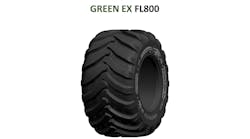 The GREEN EX FL 800 features &ldquo;one of the widest tread footprints in the industry&rdquo; and is now available in the 700/40-22.5 size. This new size has been included in the portfolio, and the tire&rsquo;s tread design, coupled together with a multi-lug angle, delivers traction on the field and flotation properties.