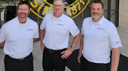 'The good thing about the tire business, particularly the replacement side of it, is that it is less volatile in recessionary times than other segments,' says Bill Caldwell, senior vice president, U.S. PLT sales and marketing for Continental Tire the Americas LLC (center, with, from right to left, Chris Charity, vice president of sales, U.S. PLT replacement business, and Travis Roffler, the company’s director of marketing.)