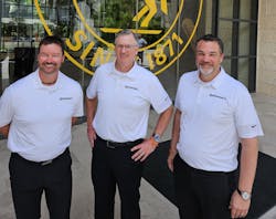 'The good thing about the tire business, particularly the replacement side of it, is that it is less volatile in recessionary times than other segments,' says Bill Caldwell, senior vice president, U.S. PLT sales and marketing for Continental Tire the Americas LLC (center, with, from right to left, Chris Charity, vice president of sales, U.S. PLT replacement business, and Travis Roffler, the company’s director of marketing.) 'The good thing about the tire business, particularly the replacement side of it, is that it is less volatile in recessionary times than other segments,' says Bill Caldwell, senior vice president, U.S. PLT sales and marketing for Continental Tire the Americas LLC (center, with, from right to left, Chris Charity, vice president of sales, U.S. PLT replacement business, and Travis Roffler, the company’s director of marketing.)