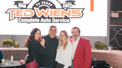 Ted Wiens Tire & Auto was founded by the late Ted Wiens Sr. in 1948. Pictured are the second, third and fourth generation of Wiens family members who now run the dealership. (From left to right, Jennifer Wiens, the company's brand manager; her husband, Vice President Ted Wiens III; President Ted Wiens Jr.; and Brianna Wiens, the dealership's development manager.)