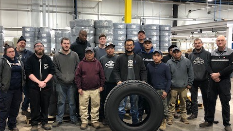 The first medium truck retread of McCarthy Tire Service's newest Bandag plant was completed on Dec. 14, 2022.
