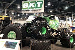 BKT will bring a wide range of construction tires - and a couple of Monster Jam trucks - to the upcoming ConExpo show. BKT will bring a wide range of construction tires - and a couple of Monster Jam trucks - to the upcoming ConExpo show.
