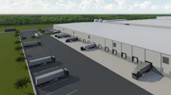 When it opens, Nokian's new warehouse in Tennessee, depicted in this artist rendering, will span 350,000 square feet and hold up to 600,000 tires.