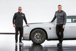 “Nobody puts power to the ground like Mickey and nobody creates power like Dodge,” notes Dominick Montouri, president of Mickey Thompson Tires & Wheels (left). “Nobody puts power to the ground like Mickey and nobody creates power like Dodge,” notes Dominick Montouri, president of Mickey Thompson Tires & Wheels (left).