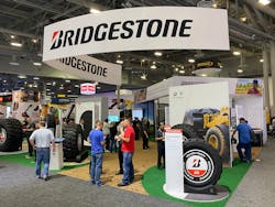 Several OTR tire manufacturers are displaying new products at this week’s ConExpo show. Several OTR tire manufacturers are displaying new products at this week’s ConExpo show.