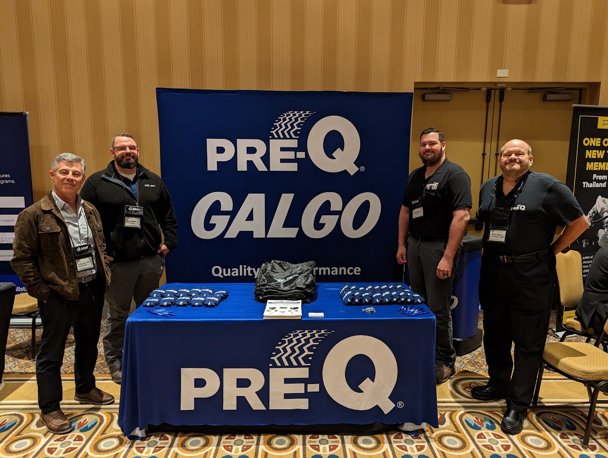 Pre-Q Galgo Corp. Exhibited at the 2023 OTR Conference in Tucson, Ariz. From Feb. 22 &ndash; 25. (L-R: Eduardo Nava, vice president; Ben Williams, field technician; Cole McElroy, southeast regional manager; Ron Elliott, marketing manager, Pre-Q.)