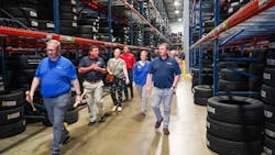 The new warehouse will serve tire dealers across 53 counties, from Bloomington, Ind., to Leitchfield, Ky., and from Evansville, Ind., to Richmond, Ky. The new warehouse will serve tire dealers across 53 counties, from Bloomington, Ind., to Leitchfield, Ky., and from Evansville, Ind., to Richmond, Ky.