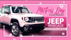 All mothers who enter the contest will have an opportunity to win a new Jeep Renegade. All mothers who enter the contest will have an opportunity to win a new Jeep Renegade.
