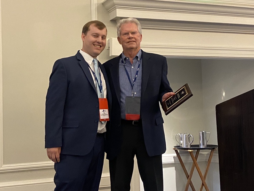 Steve Akridge (right, with TIA's Roy Littlefield IV), who is retiring from his post, received TIA's Excellence in Association Leadership Award.