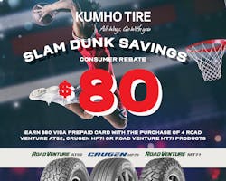 Among the lineup of qualifying tires is the Road Venture AT52 light truck all-terrain tire; designed for truck and SUV owners; the Crugen HP71 all-season tire for CUVs and SUVs; and the Road Venture MT71 light-truck mud terrain tires. Among the lineup of qualifying tires is the Road Venture AT52 light truck all-terrain tire; designed for truck and SUV owners; the Crugen HP71 all-season tire for CUVs and SUVs; and the Road Venture MT71 light-truck mud terrain tires.