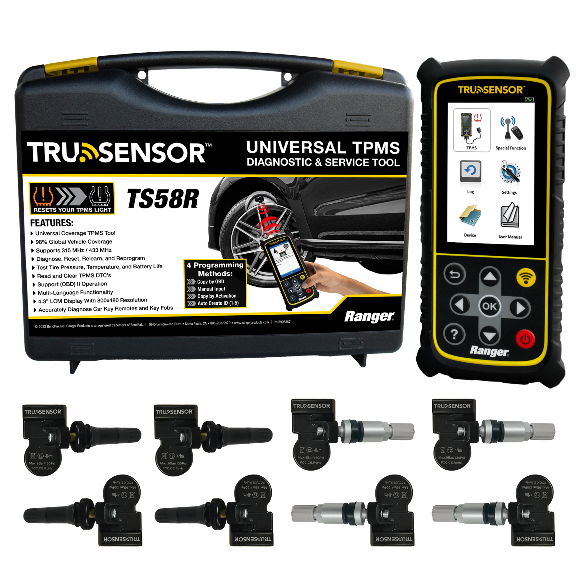 The sensor can test tire pressure, temperature and battery life.