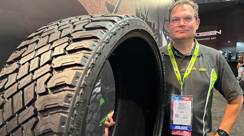 &ldquo;There are synergies between different product categories that we can capitalize on,&rdquo; says Michael Mathis, president of Atturo Tire Corp., pictured at the 2022 Specialty Equipment Market Association Show.