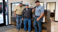Andrews Tire Service was founded by Victor Bustamante, left, his brother Nate Bustamante Jr., right, and their father, Nate Bustamante Sr., center.