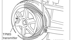 When disengaging the bead, place the tire on the tire changing machine as shown here. When disengaging the bead, place the tire on the tire changing machine as shown here.