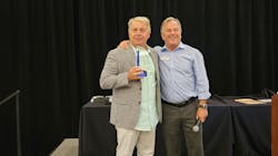 Youngblood Automotive & Tire of Austin, Texas, won the 2022 ITDG Dealer of the Year Award. (Pictured, left, Michael Youngblood, the dealership's owner, with Chris Barry, ITDG's vice president of sales.) Youngblood Automotive & Tire of Austin, Texas, won the 2022 ITDG Dealer of the Year Award. (Pictured, left, Michael Youngblood, the dealership's owner, with Chris Barry, ITDG's vice president of sales.)