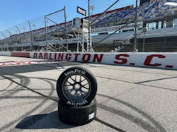 The vintage logo sidewall design features the Goodyear Wingfoot logo, originally created in 1898, and coincides with the special 75th anniversary NASCAR Throwback Weekend of races held at the Darlington Raceway. The vintage logo sidewall design features the Goodyear Wingfoot logo, originally created in 1898, and coincides with the special 75th anniversary NASCAR Throwback Weekend of races held at the Darlington Raceway.