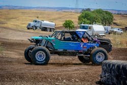 Hall raced on 37-inch Falken WildPeak M/T tires. Hall raced on 37-inch Falken WildPeak M/T tires.