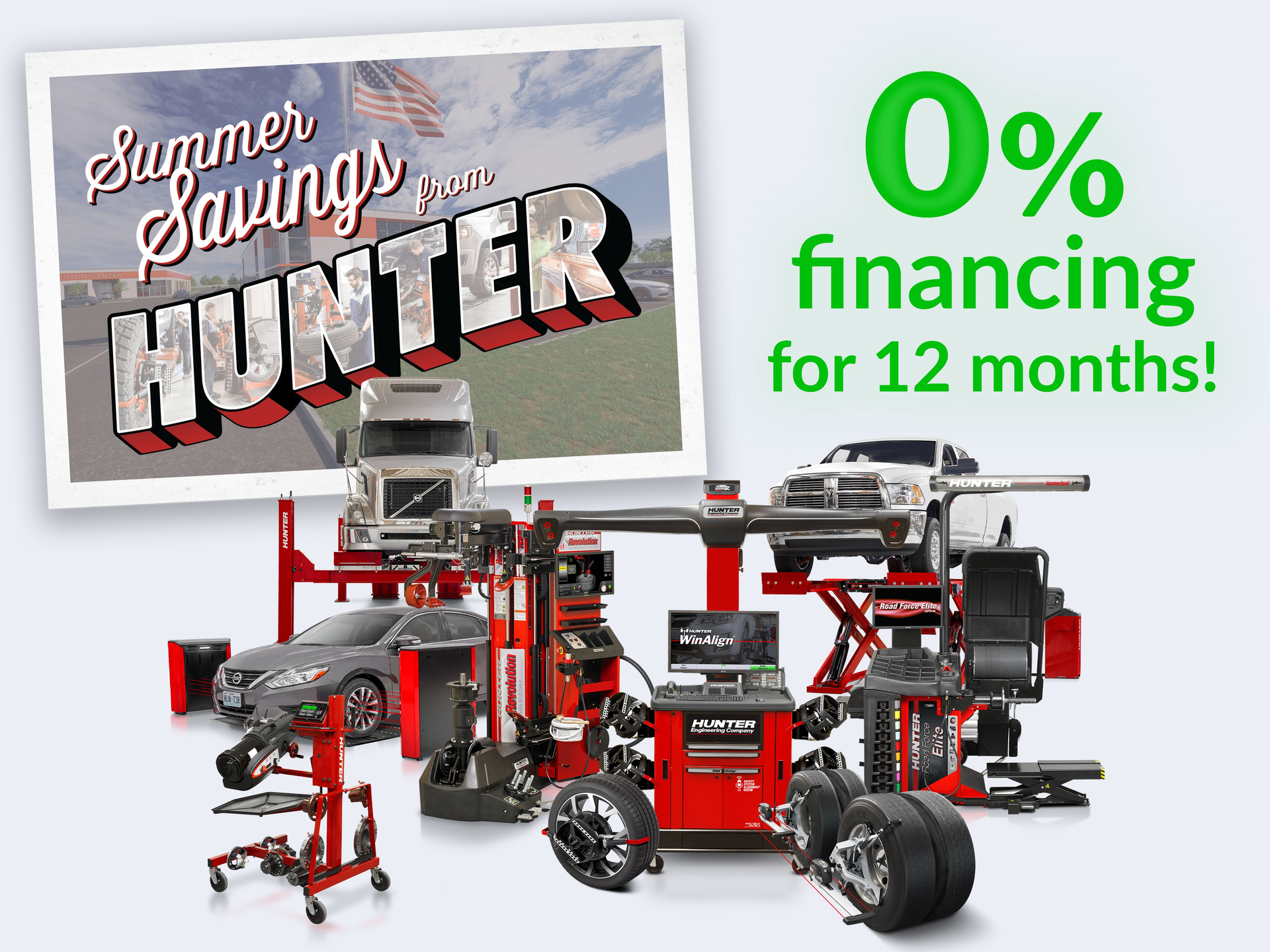 Hunter is offering discounted financing rates on equipment purchases of at least $10,000. The lower rates are available through July 31.