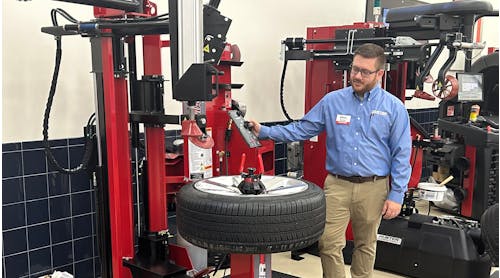 Hunter&apos;s new Maverick center-clamp tire changer shares many features with the company&apos;s popular, standard-setting Revolution tire changer, but gives technicians more control via a simple, four-joystick lay-out, plus other features. &apos;Our tire changer line-up gives people options for different types of (tire and wheel) assemblies, different skill levels and different budgets,&apos; Miles Dierker, manager, field training, told guests.