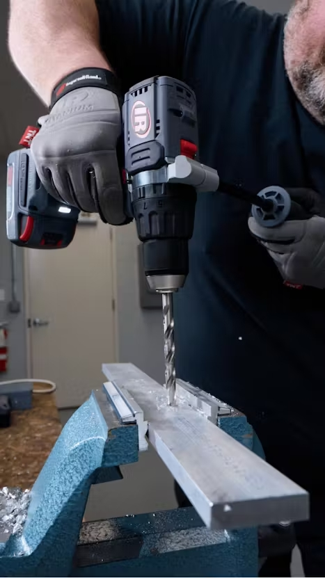 The D5241 IQV20 Hammer Drill is sold on its own, or as part of a kit with two five-amp hour batteries.