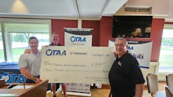 Chuck McCourt of McCourt Industries, an AACF board member, accepted the donation of $3,000 from OTAA. Chuck McCourt of McCourt Industries, an AACF board member, accepted the donation of $3,000 from OTAA.