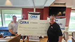 Chuck McCourt of McCourt Industries, an AACF board member, accepted the donation of $3,000 from OTAA. Chuck McCourt of McCourt Industries, an AACF board member, accepted the donation of $3,000 from OTAA.