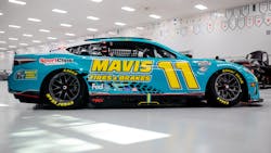Mavis joined Joe Gibbs Racing as a five-race sponsor for Denny Hamlin's No. 11 car. Under the Mavis sponsorship, Hamlin and the team won at Pocono Raceway. Mavis joined Joe Gibbs Racing as a five-race sponsor for Denny Hamlin's No. 11 car. Under the Mavis sponsorship, Hamlin and the team won at Pocono Raceway.