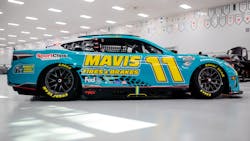 Mavis joined Joe Gibbs Racing as a five-race sponsor for Denny Hamlin&apos;s No. 11 car. Under the Mavis sponsorship, Hamlin and the team won at Pocono Raceway.