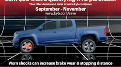 The KYB Fall Maintenace promotion will run from Sept. 1 through Nov. 30.