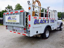 Black’s Tire Service Inc., based in Whiteville, N.C., is “trying to trim stock levels with the high cost of inventory,” says Rick Benton, the dealership’s president. Black’s Tire Service Inc., based in Whiteville, N.C., is “trying to trim stock levels with the high cost of inventory,” says Rick Benton, the dealership’s president.