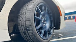 Bridgestone unveiled its new Potenza Sport AS tire, which contains ENLITEN technology, PeakLife technology and other features. The tire will be available in 76 sizes, fitting wheels ranging from 16 inches to 22 inches in diameter. Bridgestone unveiled its new Potenza Sport AS tire, which contains ENLITEN technology, PeakLife technology and other features. The tire will be available in 76 sizes, fitting wheels ranging from 16 inches to 22 inches in diameter.