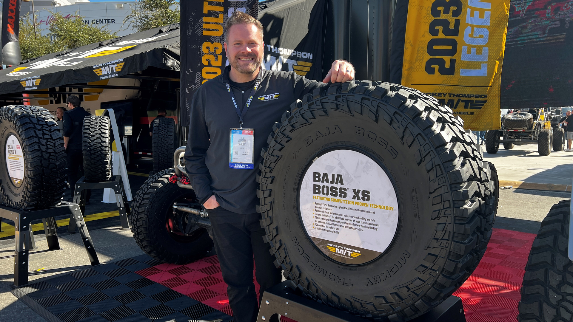 The Mickey Thompson Baja Boss XS is DOT-certified for highway use, and will be available in three popular flotation sizes: 35x12.50R17LT, 37x12.50R17LT, and 40x13.50R17LT.