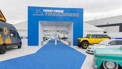 Toyo says 30 vehicles will make 'their world debut' in the Toyo Treadpass area. Toyo says 30 vehicles will make 'their world debut' in the Toyo Treadpass area.