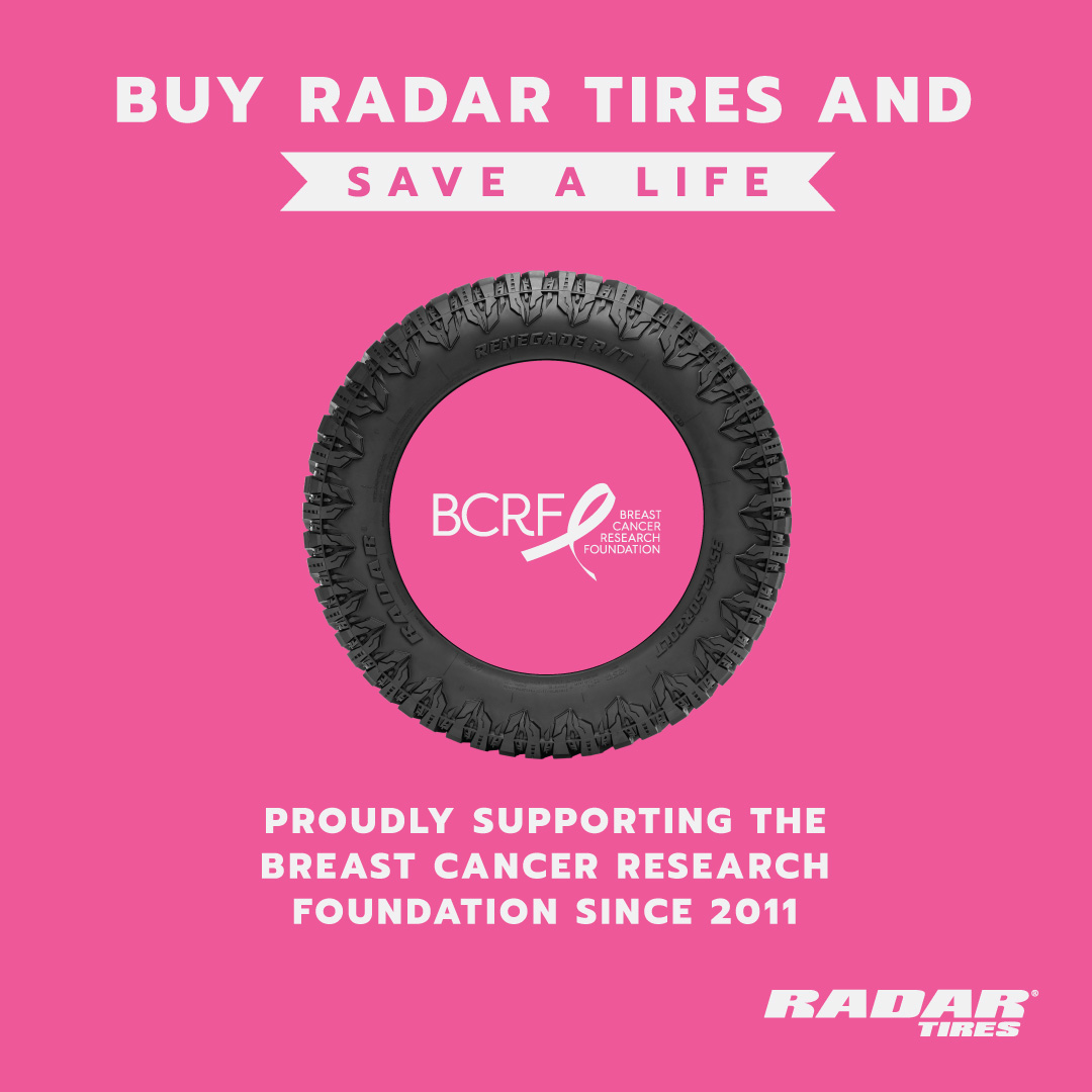 This year, Radar Tires is donating a minimum of $50,000, which will fund at least 1,000- hours of research.