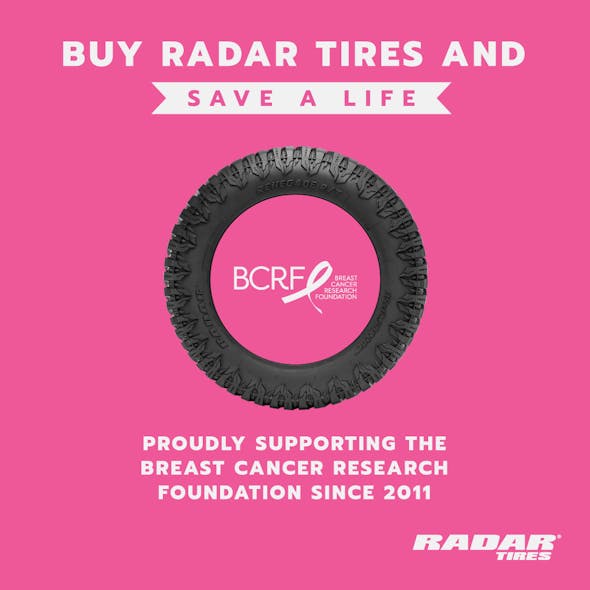 This year, Radar Tires is donating a minimum of $50,000, which will fund at least 1,000- hours of research.