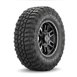 The Goodyear Wrangler Boulder MT is outfitted for a range of SUVs and pick-up trucks and is available in 17 sizes from 31- to 37-inches outside diameter. The Goodyear Wrangler Boulder MT is outfitted for a range of SUVs and pick-up trucks and is available in 17 sizes from 31- to 37-inches outside diameter.