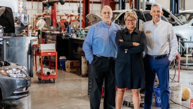 &apos;Quality employees bring in customers and happier employees are more invested&rdquo; in the business&apos; success, says Kim McMahon, co-owner of Fort Wayne, Ind.-based McMahon&apos;s Best-One Tire (with partners Randy Geyer, left, and her husband, Bubba McMahon.)