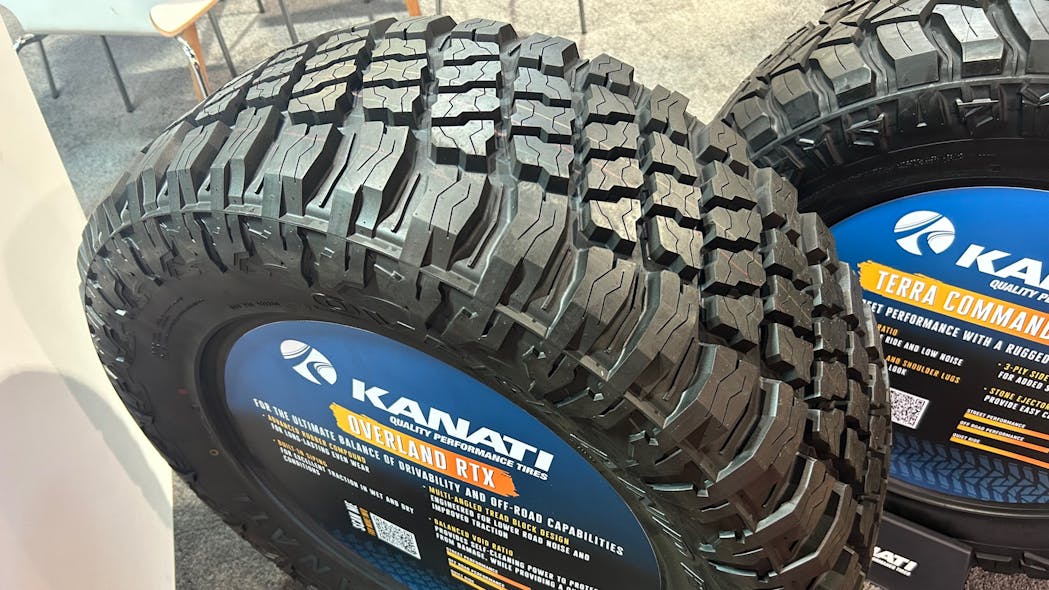 The Kanati Overland RTX from Greenball Corp. sports an advanced rubber compound for optimal longevity, multi-direction sipes for enhanced traction on dry and wet surfaces and other features.