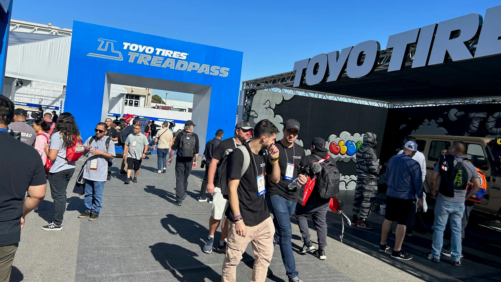 Toyo continues to invest in its research, development and manufacturing capabilities. (Pictured, Toyo's TreadPass area at the recent SEMA Show in Las Vegas, Nev.)