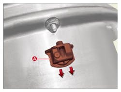 Fig. 3: Follow the arrows to remove the sensor housing. Fig. 3: Follow the arrows to remove the sensor housing.