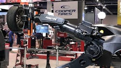 RoboTire LLC has declared Chapter 7 bankruptcy. (Pictured, a demonstration of RoboTire's automated tire changing machine at the 2021 SEMA Show.) RoboTire LLC has declared Chapter 7 bankruptcy. (Pictured, a demonstration of RoboTire's automated tire changing machine at the 2021 SEMA Show.)