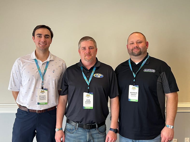 Point S added a record 69 new locations in 2023 to reach 336 storefronts, including the seven Bay Area Point S stores in Maryland. The business&apos; primary owners are John Fisher, center, and Brandon Tracey, right. Michael Gosnell, left, is a minor partner.